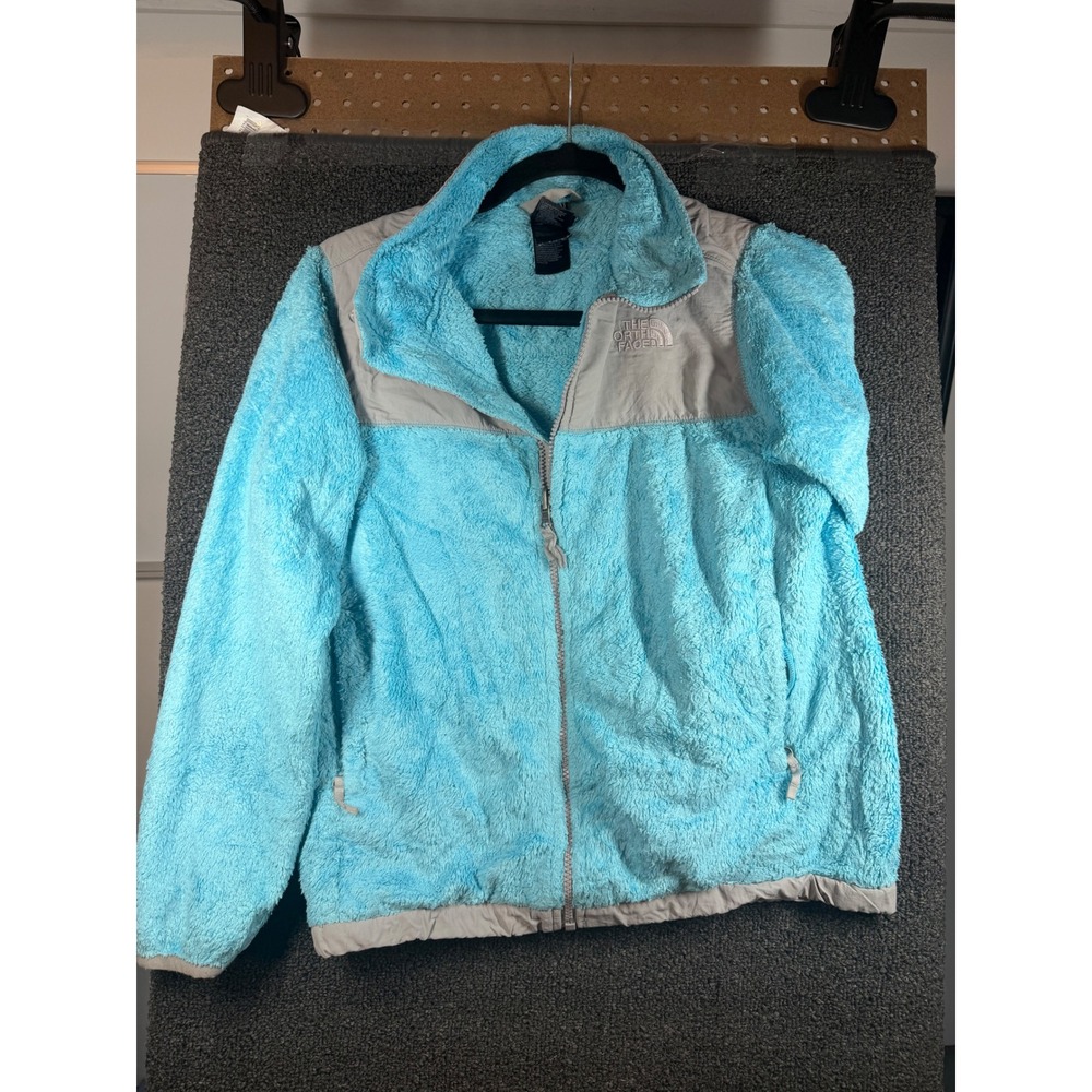 The North Face Osito Fleece Jacket Girls L 14/16 Blue Full Zip High Pile Soft